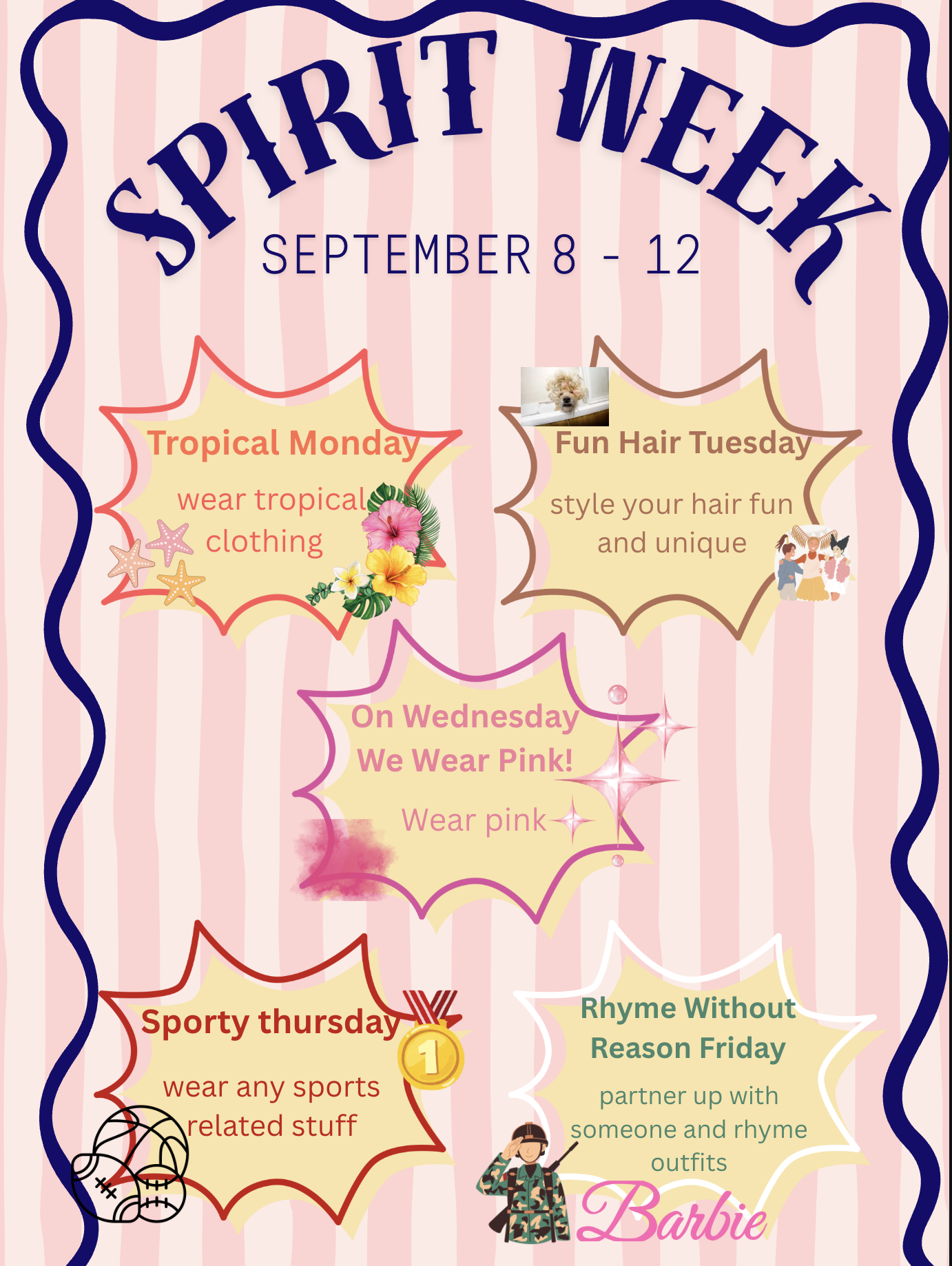 Spirit Week Sept 8-12